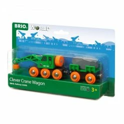 Brio Wooden Train Vehicle Clever Crane Wagon