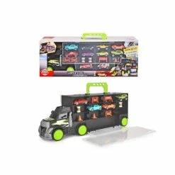 Dickie Toys Carry & Store Car Transporter Truck With 4 Bonus Cars & Accessories
